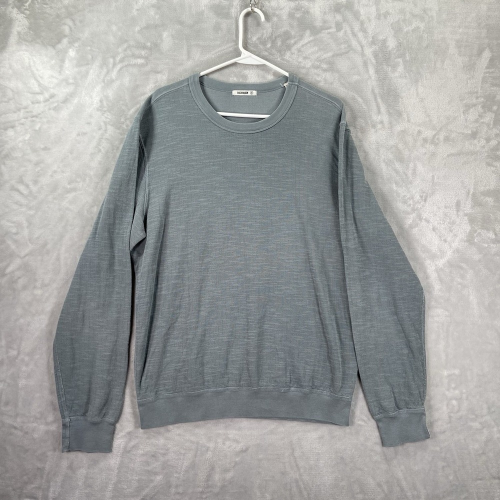 Buck Mason Shirt Mens Medium Vintage Thermal Surplus Knit Pullover Ribbed Cuffs